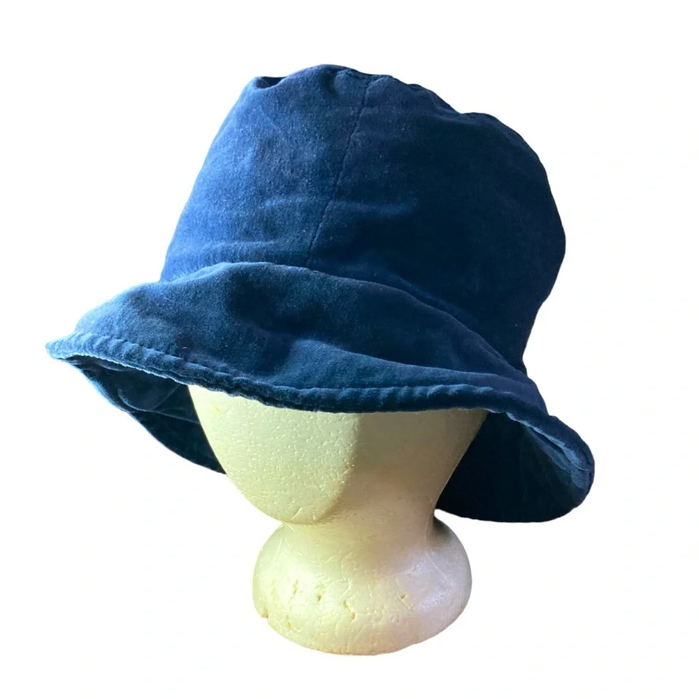 Faded Glory Bucket Hat Velvet Like 90’s Vibes 100% Cotton Retro Edgy Blue OS
